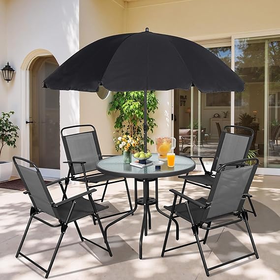 Vongrasig 6 Piece Folding Patio Dining Set