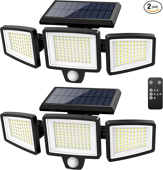 Tuffenough Solar Outdoor Lights 2500LM 210 LED Security Lights